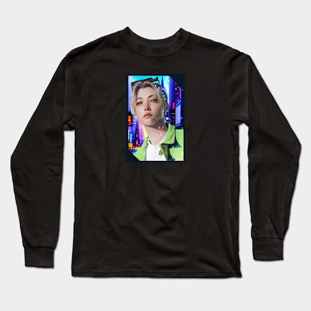 K-Pop Stray Kids Felix Fan Art Long Sleeve T-Shirt by ArtFulArts